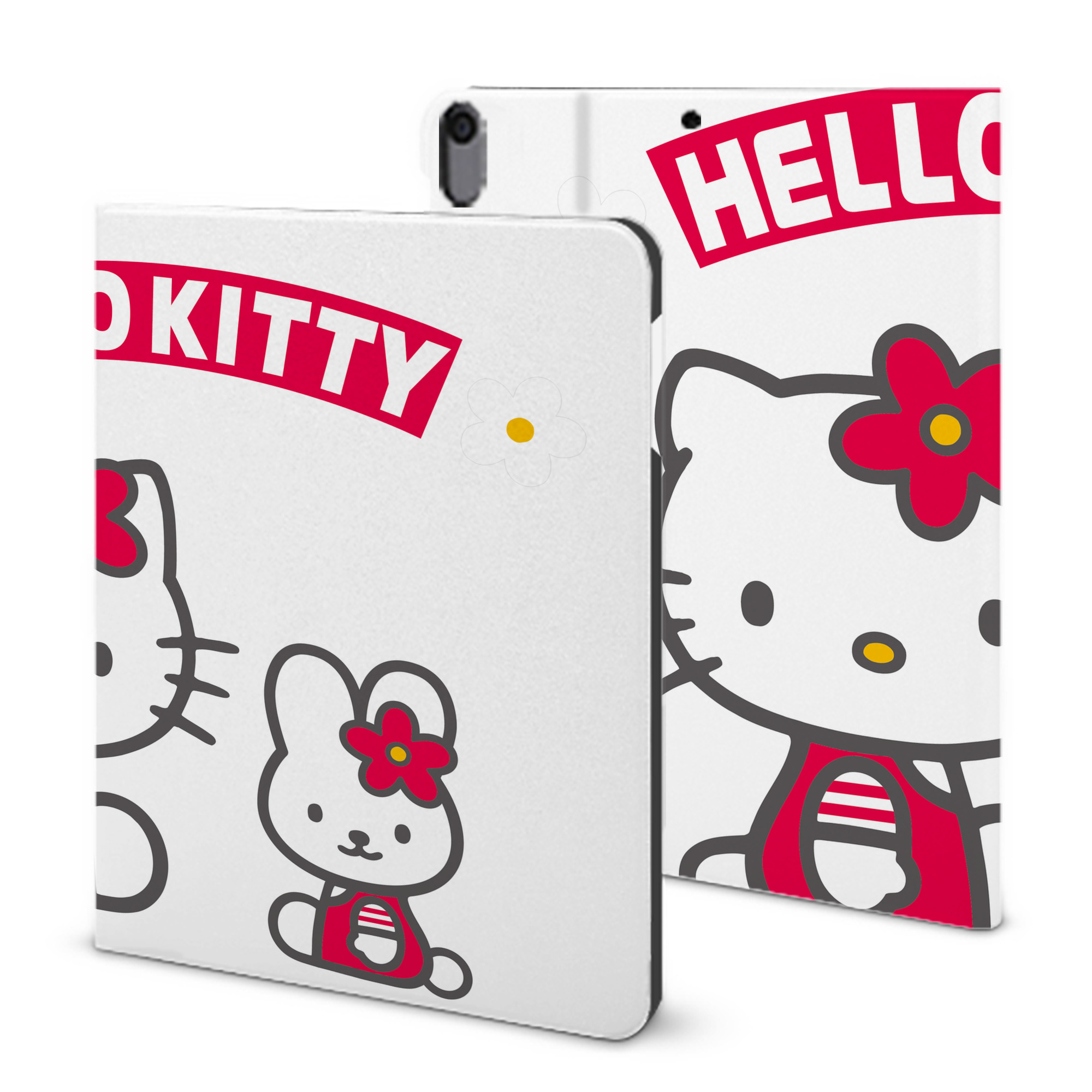 （画像用） Hello Kitty ハローキティ IPad ケース ブック型 PUレザー TPU 耐衝撃 軽量 薄型 ペン収納なし 全面保護 IPad 各モデル対応